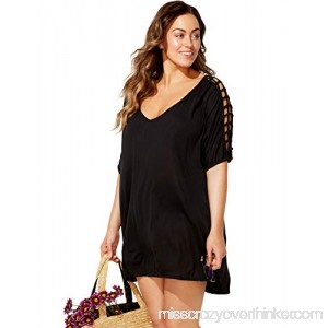 Swimsuits for All Women's Plus Size Tunic Swimsuit Cover Up Black B07GXMLYHN